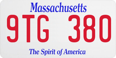 MA license plate 9TG380