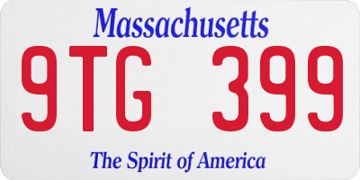 MA license plate 9TG399