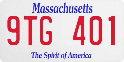 MA license plate 9TG401