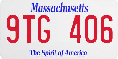 MA license plate 9TG406
