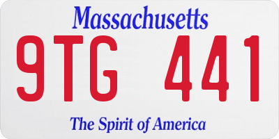 MA license plate 9TG441