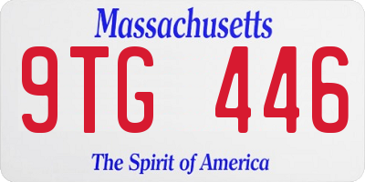 MA license plate 9TG446