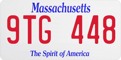 MA license plate 9TG448