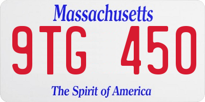 MA license plate 9TG450