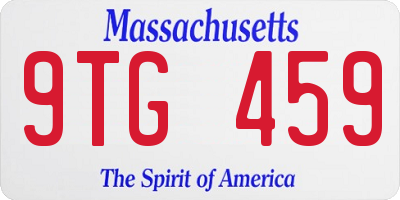 MA license plate 9TG459