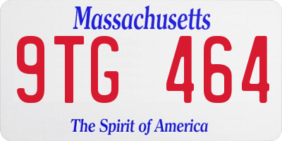 MA license plate 9TG464