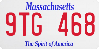 MA license plate 9TG468