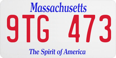 MA license plate 9TG473