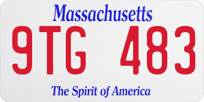 MA license plate 9TG483