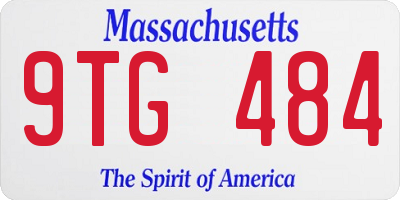 MA license plate 9TG484