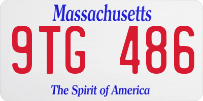 MA license plate 9TG486