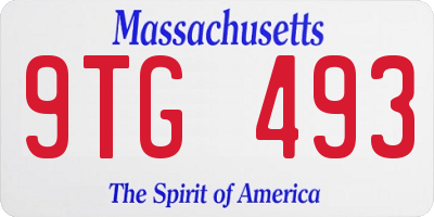 MA license plate 9TG493