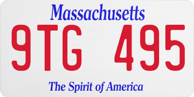 MA license plate 9TG495