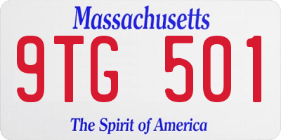 MA license plate 9TG501