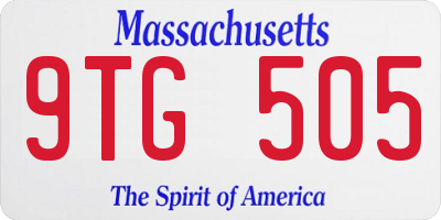 MA license plate 9TG505