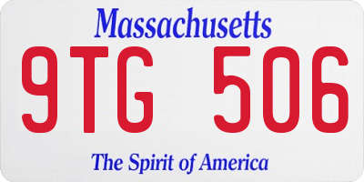 MA license plate 9TG506