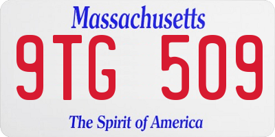 MA license plate 9TG509