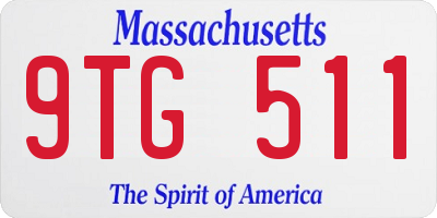 MA license plate 9TG511