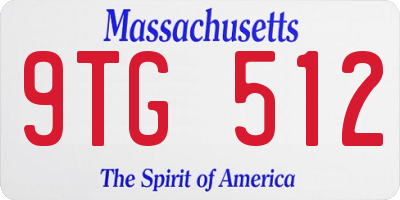 MA license plate 9TG512
