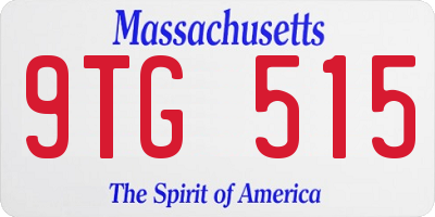 MA license plate 9TG515
