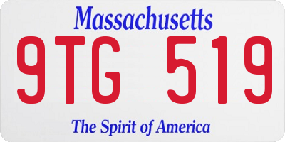 MA license plate 9TG519