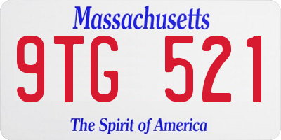 MA license plate 9TG521