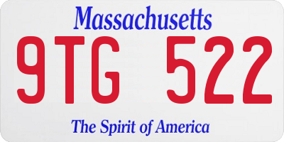 MA license plate 9TG522