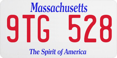 MA license plate 9TG528