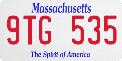 MA license plate 9TG535