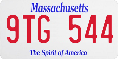 MA license plate 9TG544