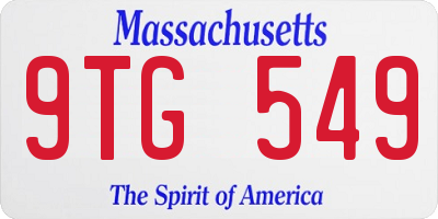 MA license plate 9TG549