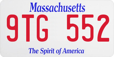 MA license plate 9TG552