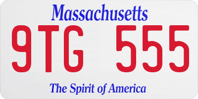 MA license plate 9TG555