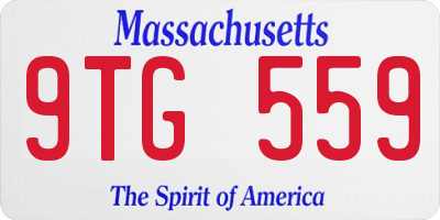 MA license plate 9TG559