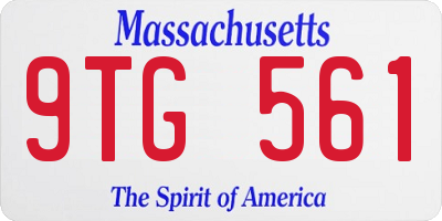 MA license plate 9TG561