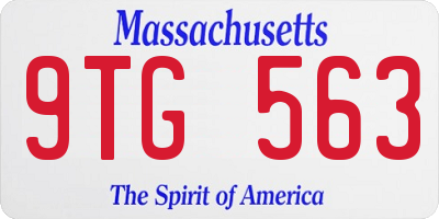 MA license plate 9TG563