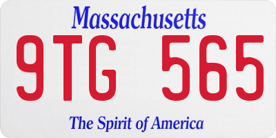 MA license plate 9TG565