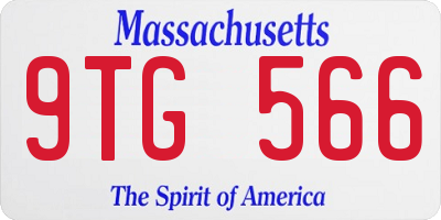 MA license plate 9TG566