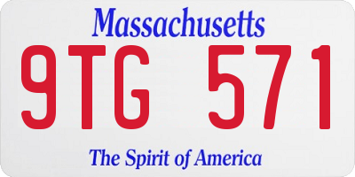 MA license plate 9TG571