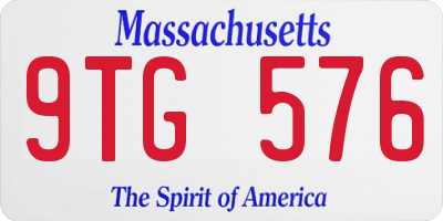 MA license plate 9TG576