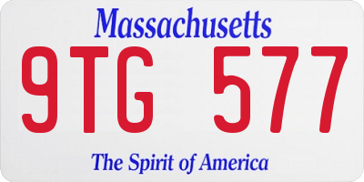 MA license plate 9TG577