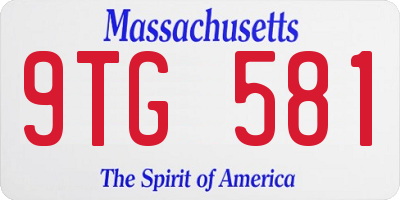MA license plate 9TG581