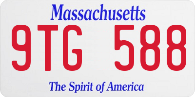 MA license plate 9TG588