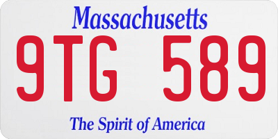 MA license plate 9TG589