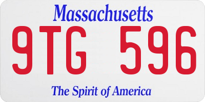 MA license plate 9TG596