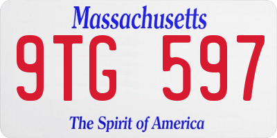 MA license plate 9TG597
