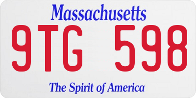 MA license plate 9TG598
