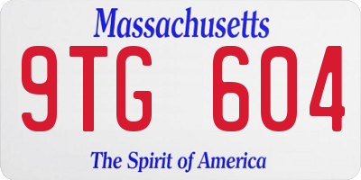MA license plate 9TG604