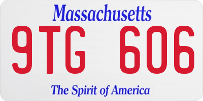MA license plate 9TG606