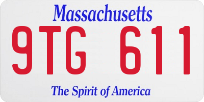 MA license plate 9TG611